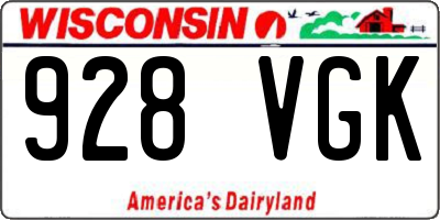 WI license plate 928VGK