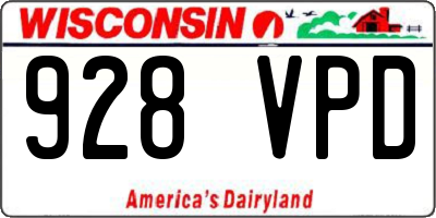 WI license plate 928VPD