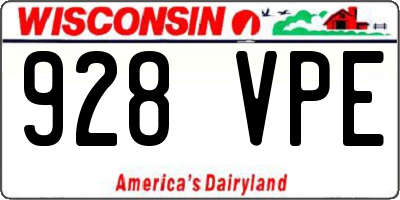 WI license plate 928VPE
