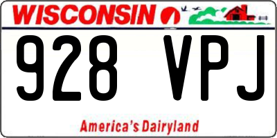 WI license plate 928VPJ