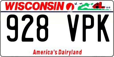 WI license plate 928VPK