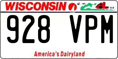 WI license plate 928VPM