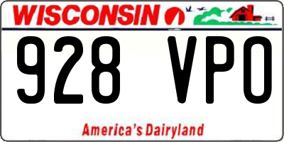 WI license plate 928VPO