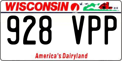 WI license plate 928VPP
