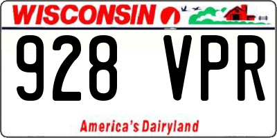 WI license plate 928VPR