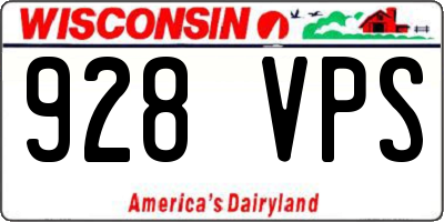 WI license plate 928VPS