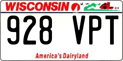 WI license plate 928VPT