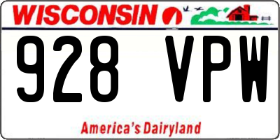 WI license plate 928VPW