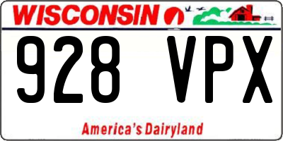 WI license plate 928VPX