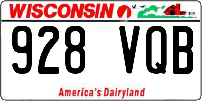 WI license plate 928VQB