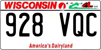 WI license plate 928VQC