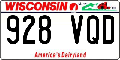 WI license plate 928VQD