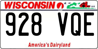 WI license plate 928VQE