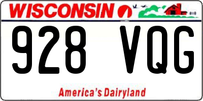 WI license plate 928VQG