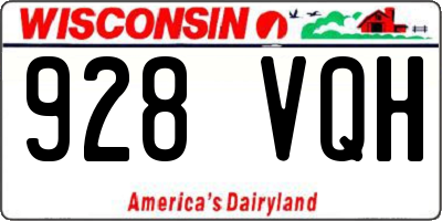 WI license plate 928VQH