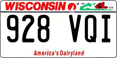 WI license plate 928VQI