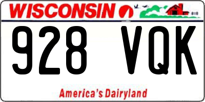 WI license plate 928VQK