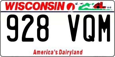 WI license plate 928VQM