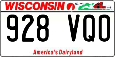 WI license plate 928VQO