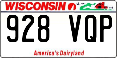WI license plate 928VQP