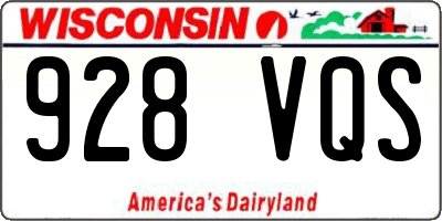 WI license plate 928VQS
