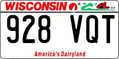 WI license plate 928VQT