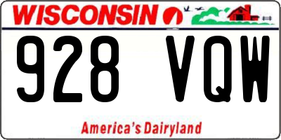 WI license plate 928VQW