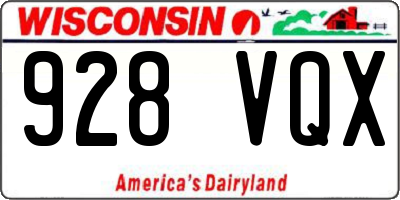 WI license plate 928VQX