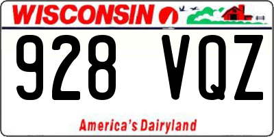 WI license plate 928VQZ