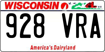 WI license plate 928VRA