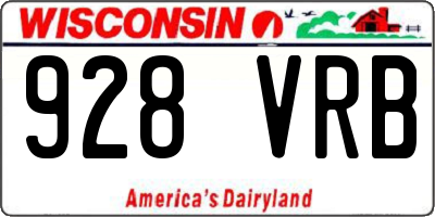 WI license plate 928VRB