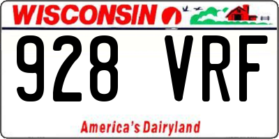 WI license plate 928VRF