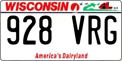 WI license plate 928VRG