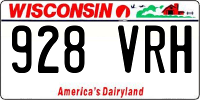 WI license plate 928VRH