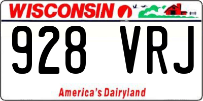 WI license plate 928VRJ