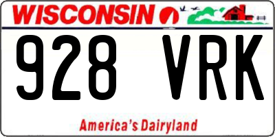 WI license plate 928VRK