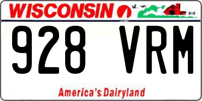 WI license plate 928VRM