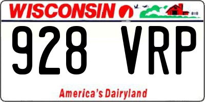 WI license plate 928VRP