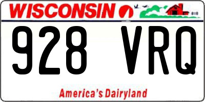 WI license plate 928VRQ