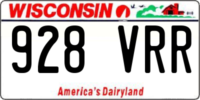 WI license plate 928VRR