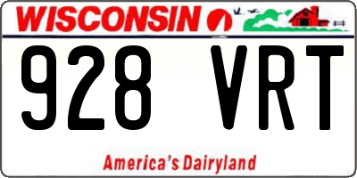 WI license plate 928VRT