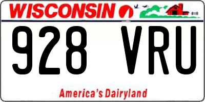 WI license plate 928VRU