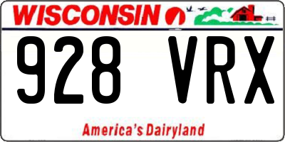 WI license plate 928VRX