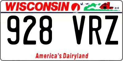 WI license plate 928VRZ