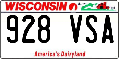 WI license plate 928VSA