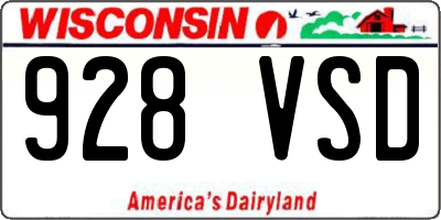 WI license plate 928VSD
