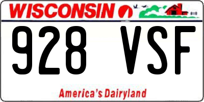 WI license plate 928VSF