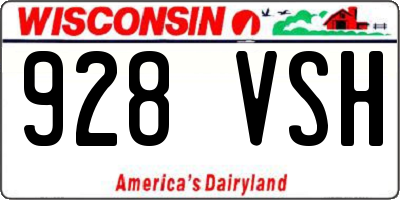 WI license plate 928VSH