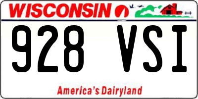 WI license plate 928VSI