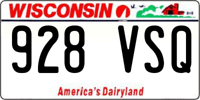 WI license plate 928VSQ